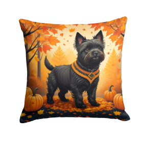 Black Cairn Terrier Fall Throw Pillow