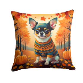 Tricolor Chihuahua Fall Throw Pillow