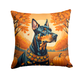 Doberman Pinscher Fall Throw Pillow