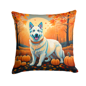 White German Shepherd Fall Throw Pillow