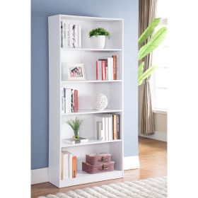 5 Tier Shelf White Bookcase