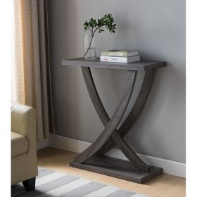 Modern Console Table with Curved Intersecting Legs and Spacious Top in Distressed Grey