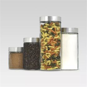 Glass Cylinder Canister Set of 4