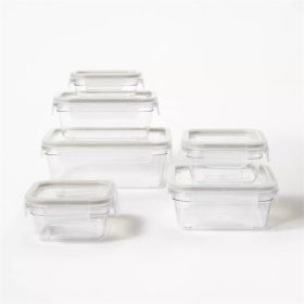 12pc (set of 6) Tritan Plastic Food Storage Container Set with Lids Clear