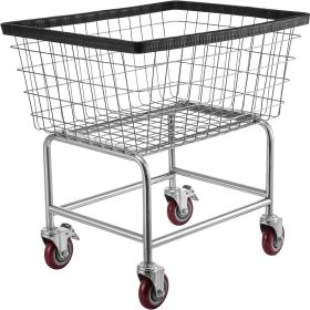 VEVOR Wire Laundry Cart, 2.5 Bushel Wire Laundry Basket with Wheels, 21''x27''x27.5'' Commercial Wire Laundry Basket Cart