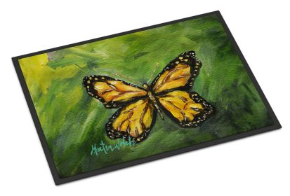 NEW Monarch Glover Fly Butterfly Doormat Front Door Mat Indoor Outdoor Rugs for Entryway, Non Slip Washable Low Pile, 18H X 27W