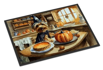 NEW Silky Terrier Fall Kitchen Pumpkins Doormat Front Door Mat Indoor Outdoor Rugs for Entryway, Non Slip Washable Low Pile, 18H X 27W