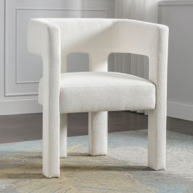 Contemporary Designed Fabric Upholstered Accent Chair Dining Chair for Living Room, Bedroom, Dining Room, Beige