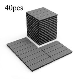 12X12in Plastic Flooring Drain Patio Tiles for Indoor and Outdoor Interlocking Cuttable Square Deck Tiles All Weather Use Flooring Covering Size 40pcs