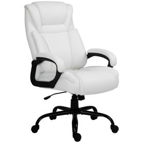 Big and Tall 400lbs Executive Office Chair with Wide Seat, Computer Desk Chair with High Back PU Leather Ergonomic Upholstery