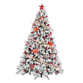 7.5ft Automatic Tree Structure PVC Material Green Flocking 1450 Branches Christmas Tree