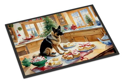 NEW German Shepherd Christmas Cookies Doormat Front Door Mat Indoor Outdoor Rugs for Entryway, Non Slip Washable Low Pile, 18H X 27W