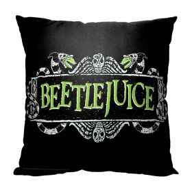 WB-Beetlejuice, Title Printed Throw Pillow, 18"x18"