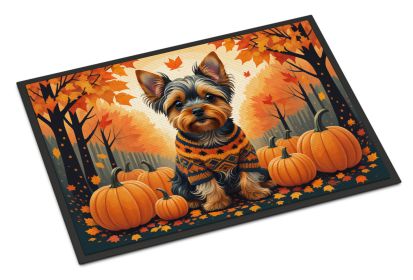 NEW Yorkshire Terrier Fall Doormat Front Door Mat Indoor Outdoor Rugs for Entryway, Non Slip Washable Low Pile, 18H X 27W