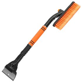 3 In 1 Windshield Ice Scraper Extendable Car Snow Removal Tool Telescoping Car Broom Snow Shovel Automobile Frost Removal (Option: Orange)