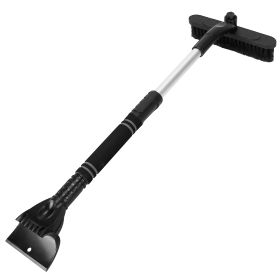 3 In 1 Windshield Ice Scraper Extendable Car Snow Removal Tool Telescoping Car Broom Snow Shovel Automobile Frost Removal (Option: Black)