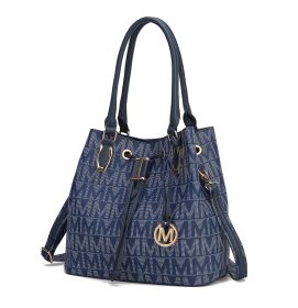 MKF Collection Jane Tote Handbag by Mia k (Material: Polycarbonate, Color: Navy)