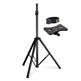 5 Core Speaker Stand Tripod Floor Tall Adjustable Up to 72 Inch DJ Studio Monitor Stands Pole Mount - SS ECO 1PK WOB (Color: Black)