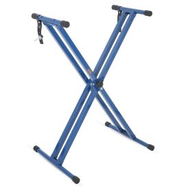 5 CORE Piano Keyboard Stand Double X Style Heavy Duty Adjustable Digital Electric Piano Riser Durable & Sturdy Music Synthesizer Holder Stands For 61 (Color: KS 2X BLU)