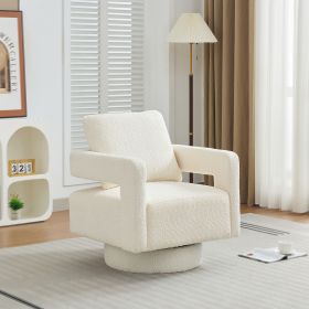 29.13" W Square Swivel Accent Chair, Modern Rotating Arm Chair with Open Back,360 Degree Rotation (Color: as Pic)