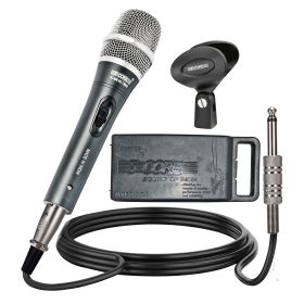 5 CORE Professional Dynamic Vocal Microphone Neodymium Cardioid Unidirectional Handheld Mic for Singing Karaoke Steel Mesh Grille Metal Body With ON O (Color: Black)