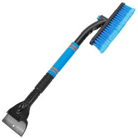 3 In 1 Windshield Ice Scraper Extendable Car Snow Removal Tool Telescoping Car Broom Snow Shovel Automobile Frost Removal (Option: Blue)