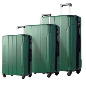 Hardshell Luggage Sets 3 Pcs Spinner Suitcase with TSA Lock Lightweight 20''24''28'' (Color: as picture)